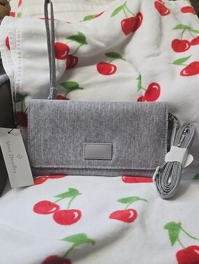 Vera Bradley Lighten Up RFID Gray Convertible Crossbody Wallet with Strap